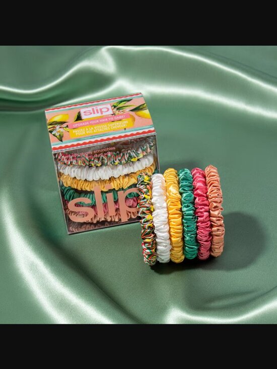 slip Other - 🙌 2/$55 NIB Slip La Dolce Vita Silk Skinny Scrunchies Set of 6 Retail $51.00